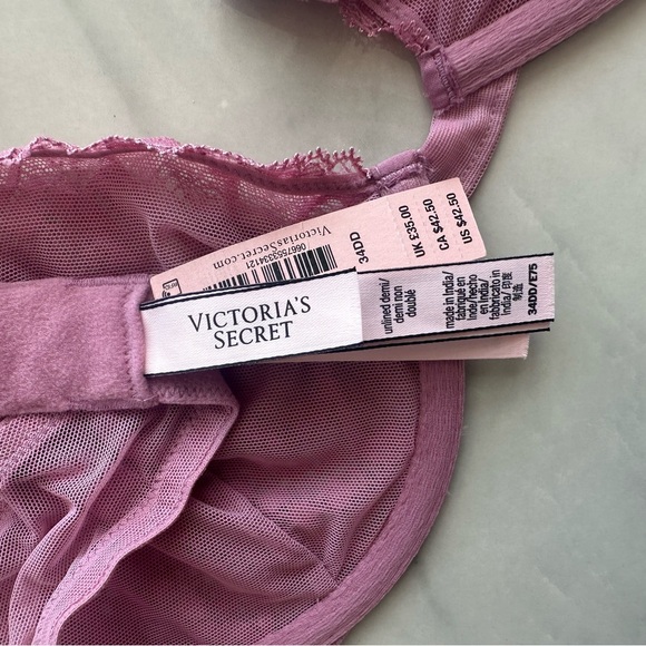 NWT Victoria’s Secret 34DD Sexy Tee Unlined Lace Demi Bra in Dusky Mauve - Picture 5 of 5